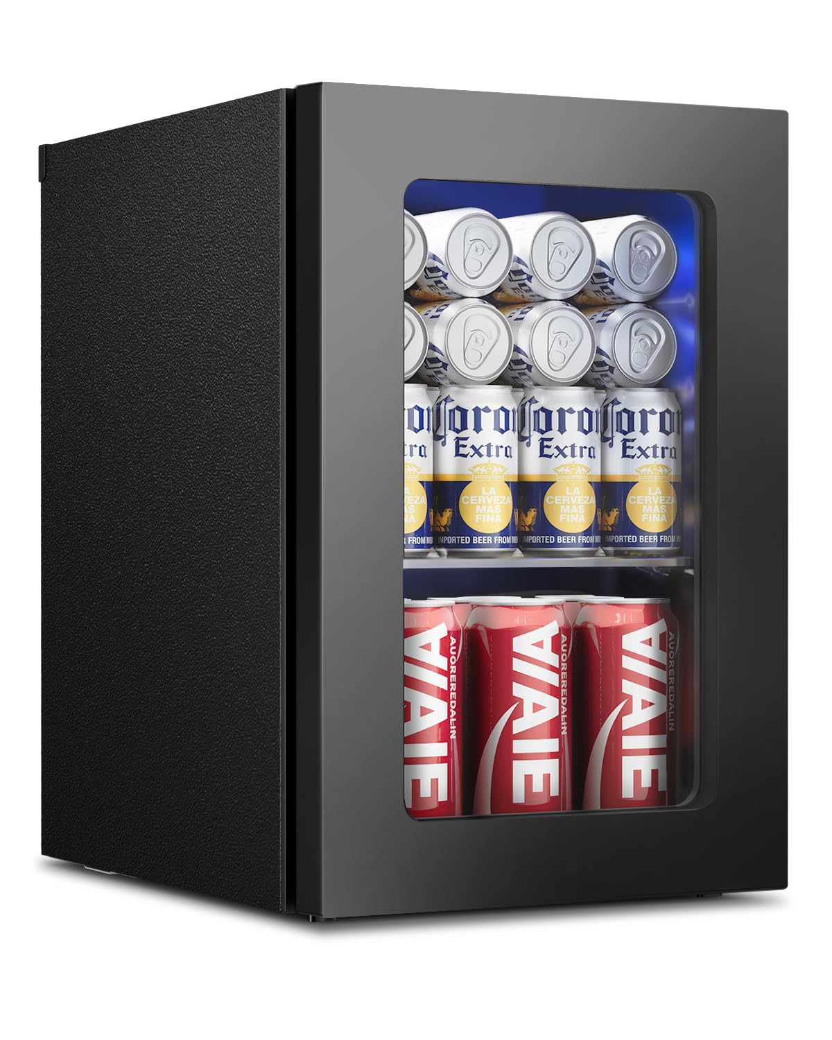 Feelfunn 24 Can Beverage Refrigerator Mini Fridge Black