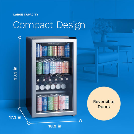 hOmeLabs 120 Can Beverage Cooler for Beer Soda & Wine