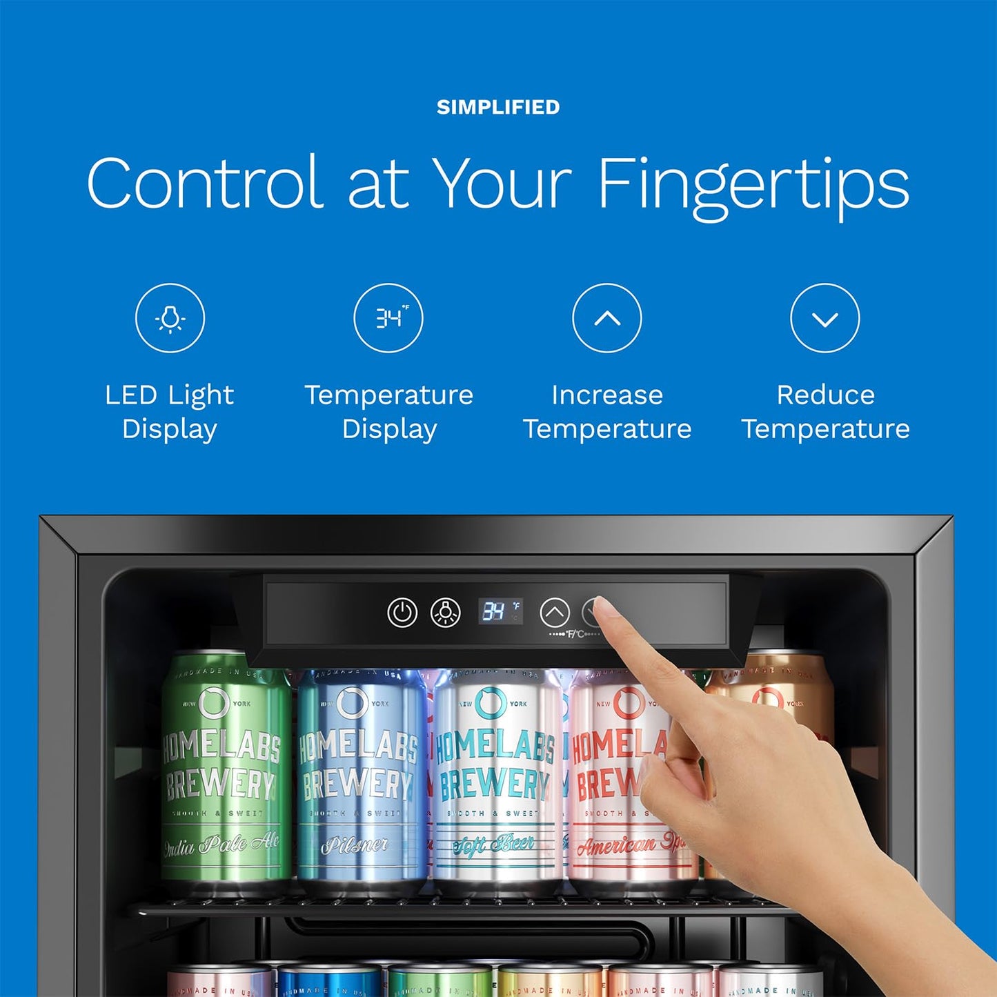 hOmeLabs 120 Can Beverage Cooler for Beer Soda & Wine