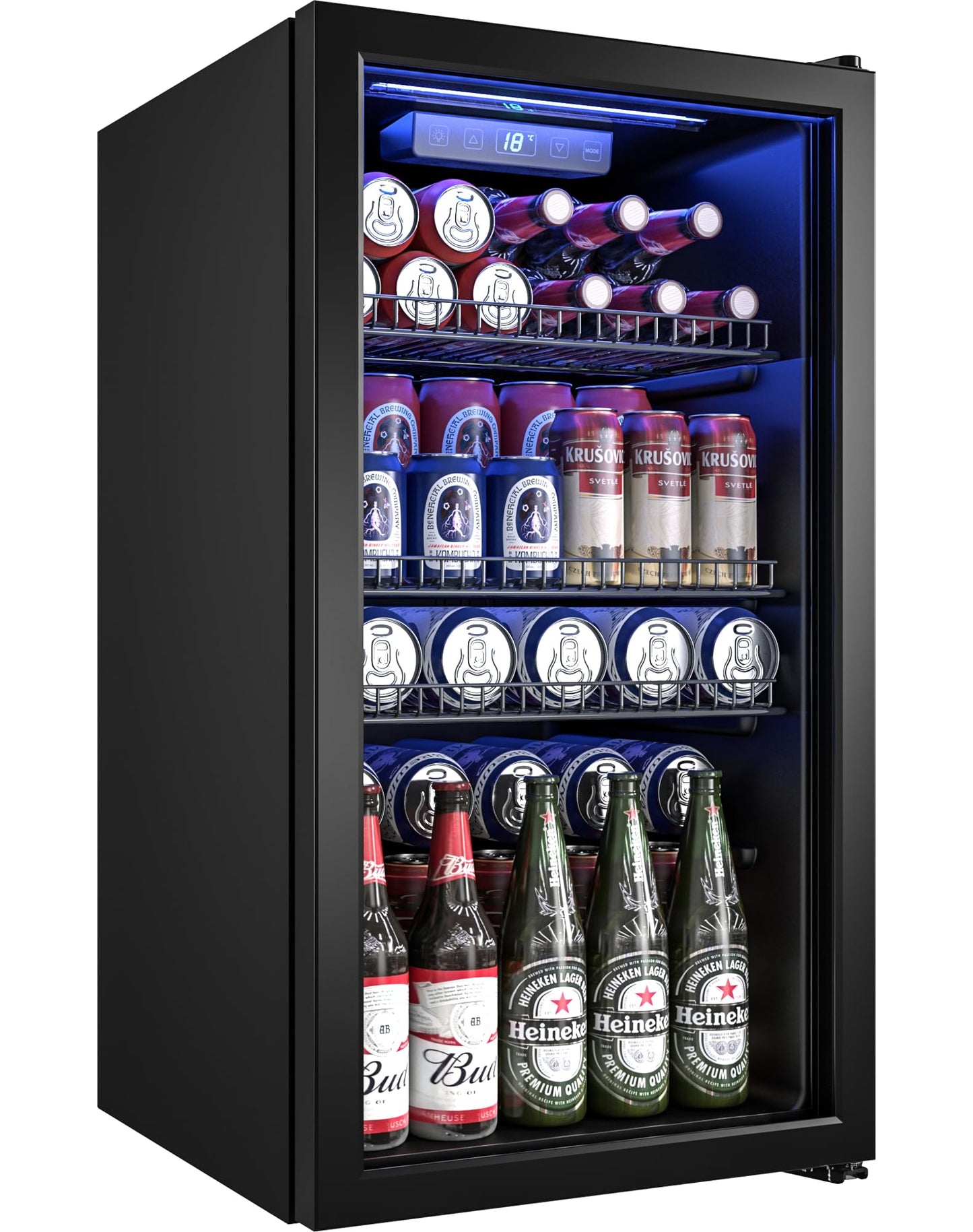 Manastin 130 Can Beverage Cooler Freestanding Fridge