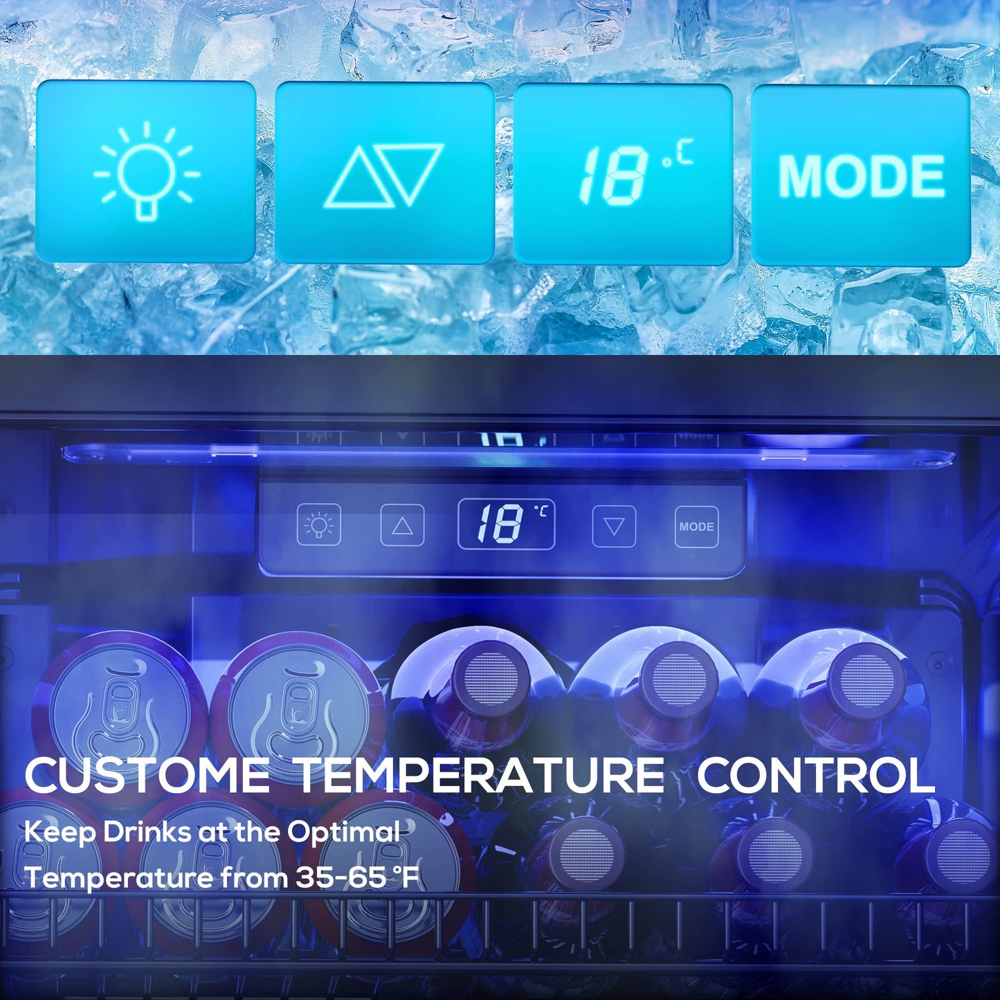 Manastin 130 Can Beverage Cooler Freestanding Fridge