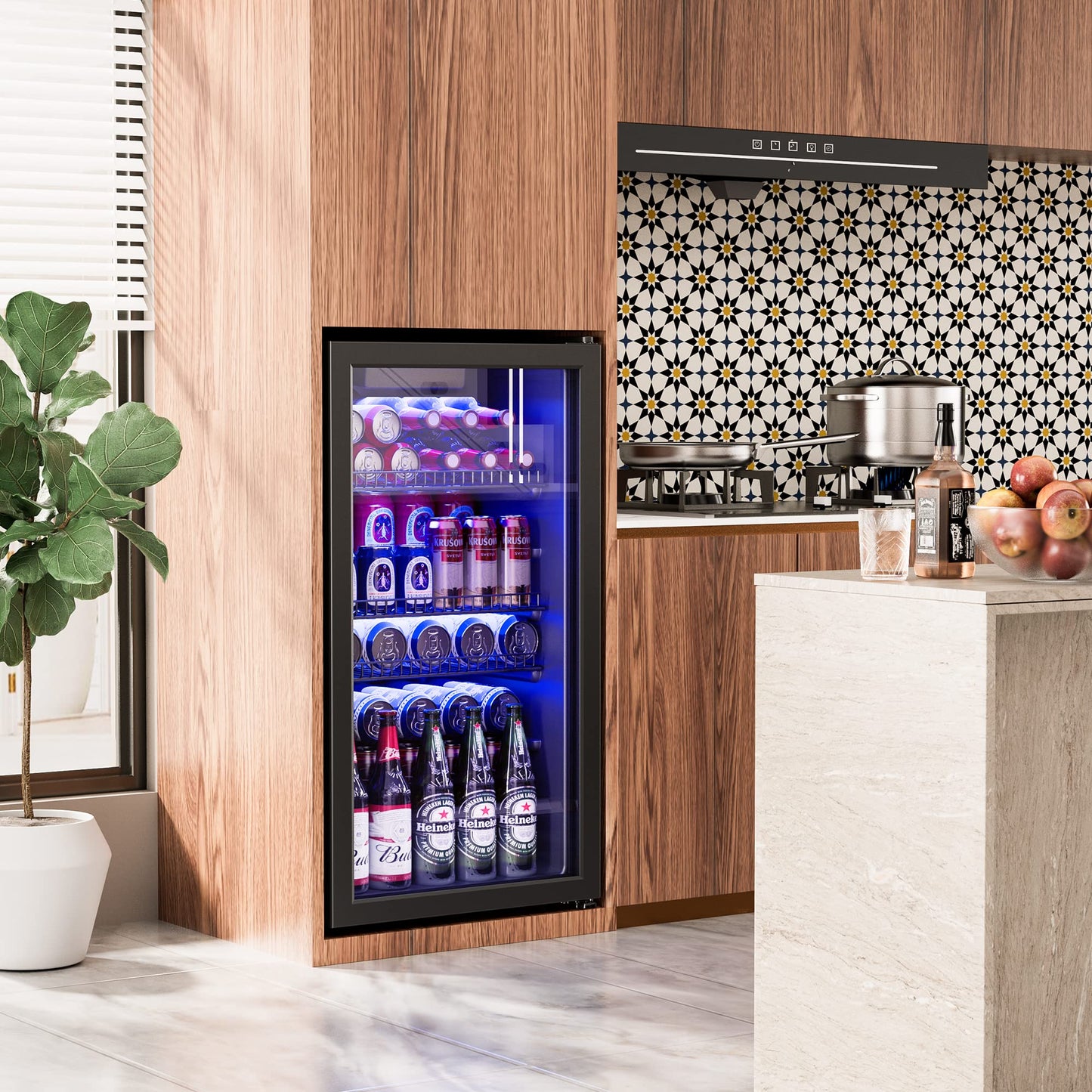 Manastin 130 Can Beverage Cooler Freestanding Fridge
